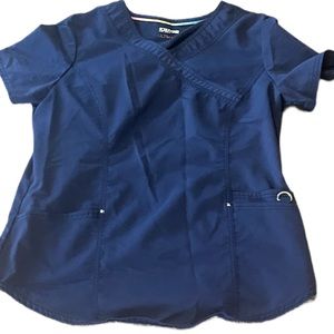 ScrubStar Used Womans Navy Scrub Top Size M